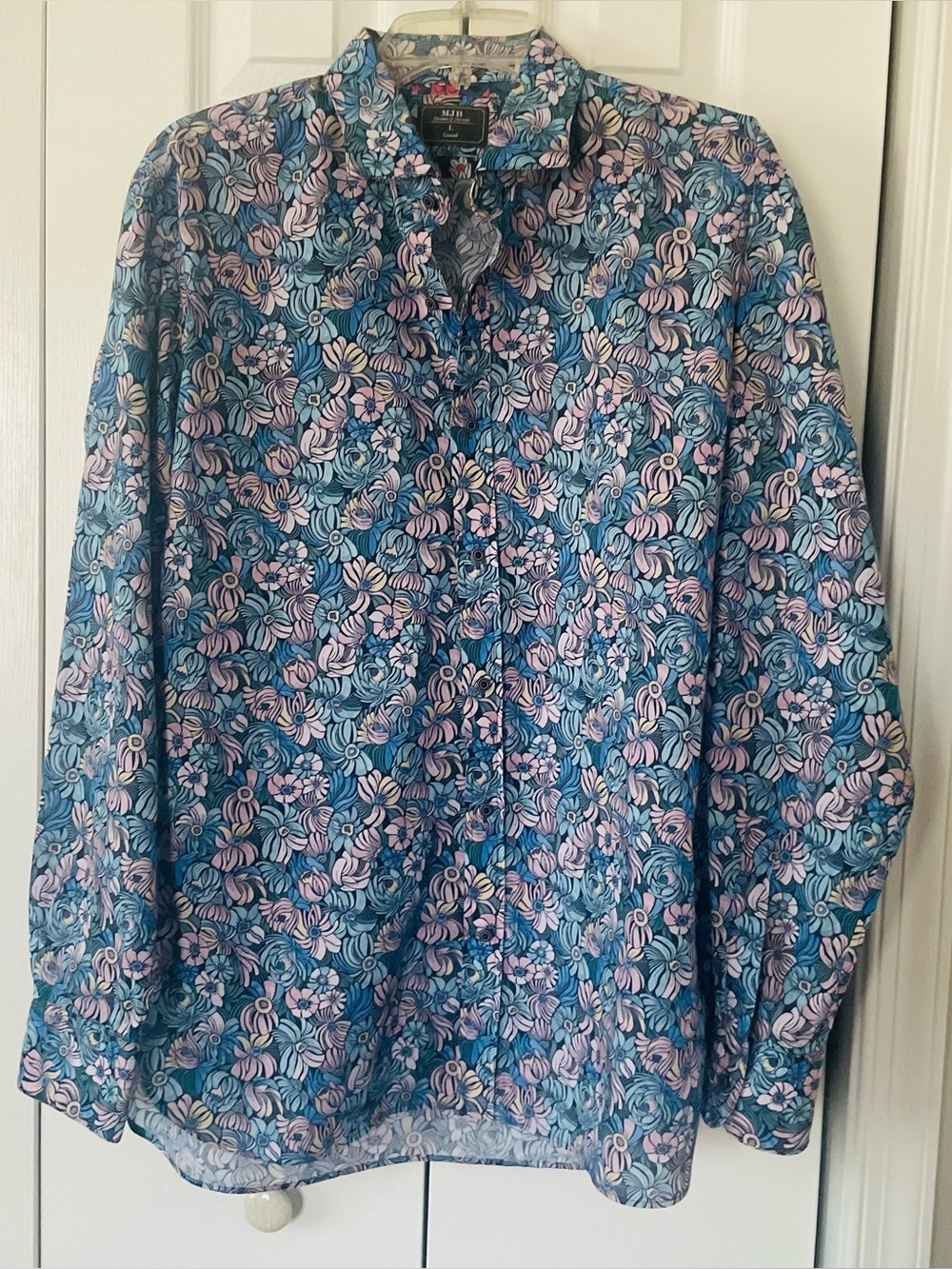 MJ Bale Positano Print Mens Long Sleeve Floral Button Up Aussie Design Shirt LRG